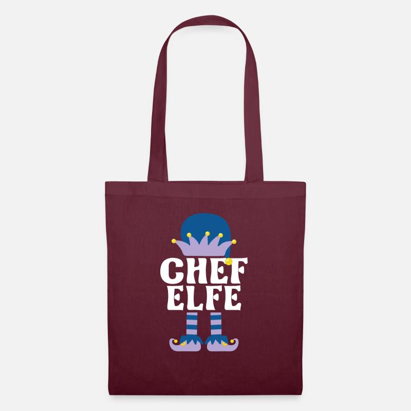 Weihnachten Elf Elfe Chef Elfe Geschenk - Stoffbeutel - Burgunderrot