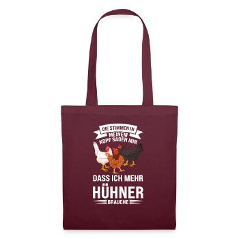 Hühner Züchter Hühnerzucht Geschenk - Stoffbeutel - Burgunderrot - Vorne