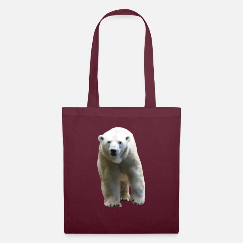 Polar Bear - Eisbär - Stoffbeutel - Burgunderrot