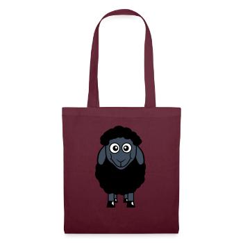 mouton noir petit mignon mignon agneau cool bande dessinée - Sac en tissu - bordeaux - Devant