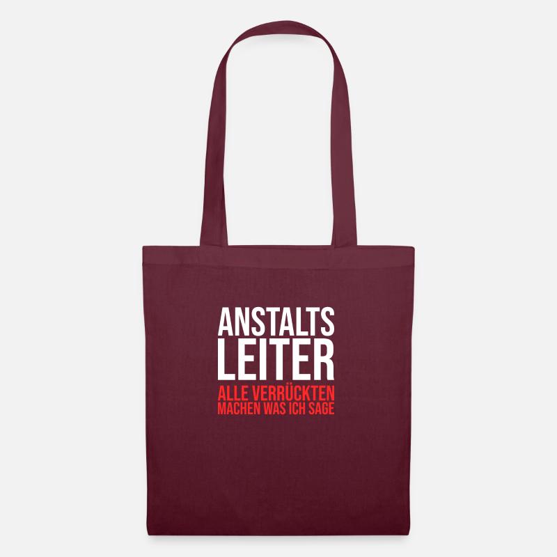Anstaltsleitung Anstaltsleiter Anstaltsleiterin - Stoffbeutel - Burgunderrot