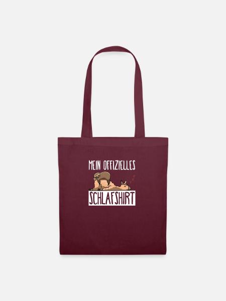 Mein offizielles schlafshirt - Stoffbeutel - Burgunderrot