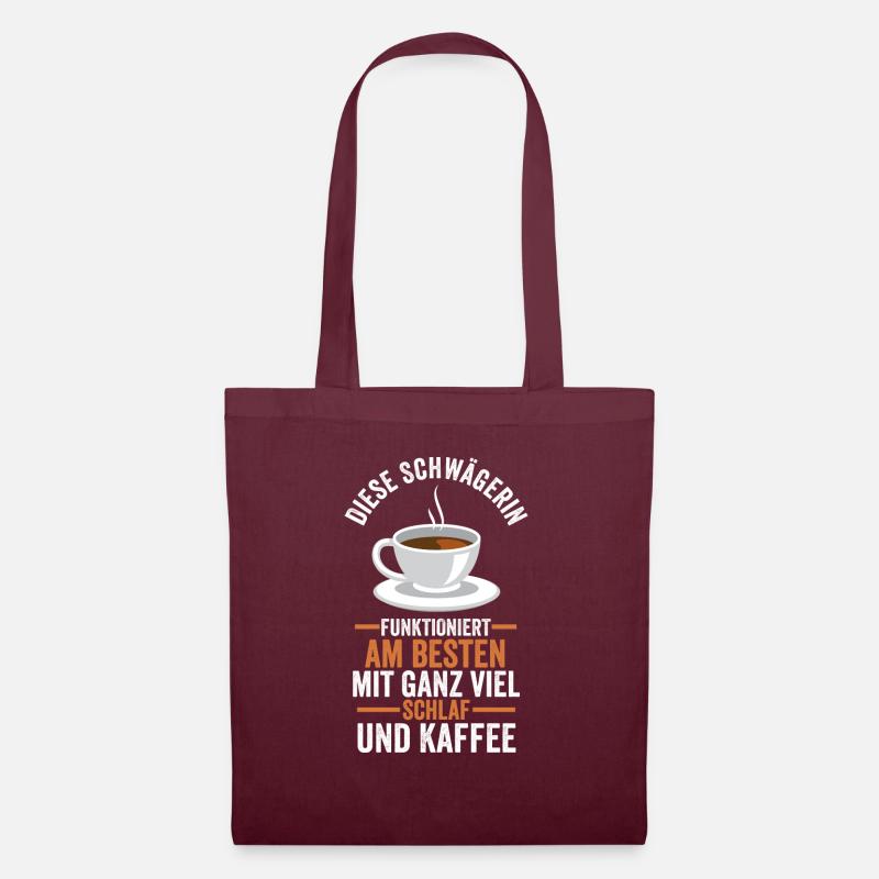 Kaffee Schwägerin - Stoffbeutel - Burgunderrot