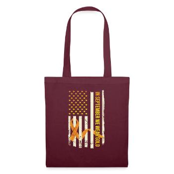 Cancer infantile En septembre, nous portons de l’or - Sac en tissu - bordeaux - Devant
