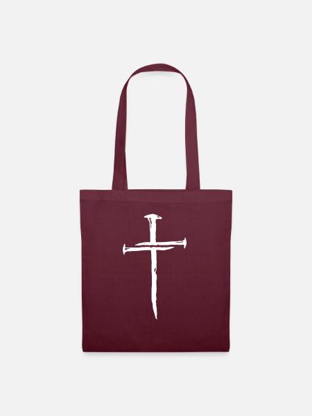 Nail Cross Shirt Faith auf Team Jesus - Stoffbeutel - Burgunderrot