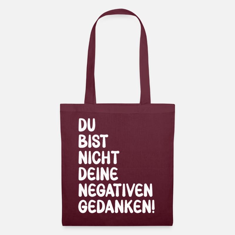 Motivation Spruch Positives Denken - Stoffbeutel - Burgunderrot