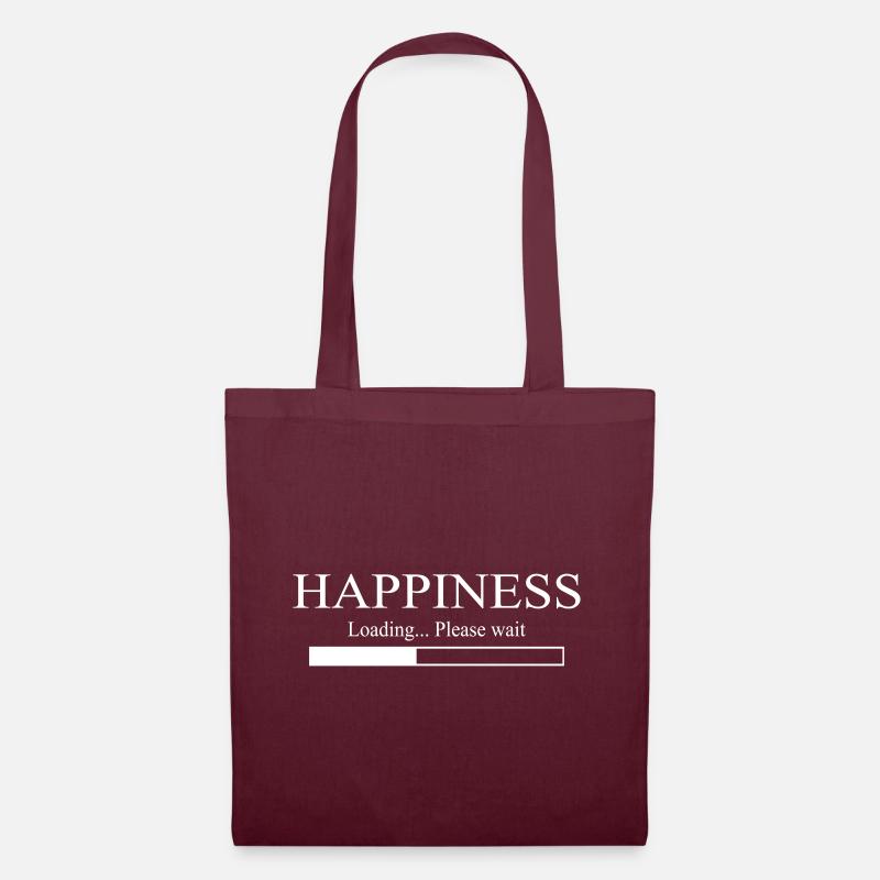 Happiness Loading Please wait - Stoffbeutel - Burgunderrot
