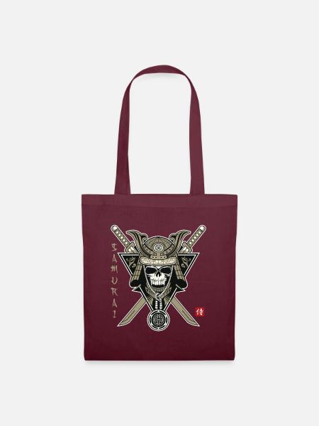 Vampir-Samurai - Stoffbeutel - Burgunderrot