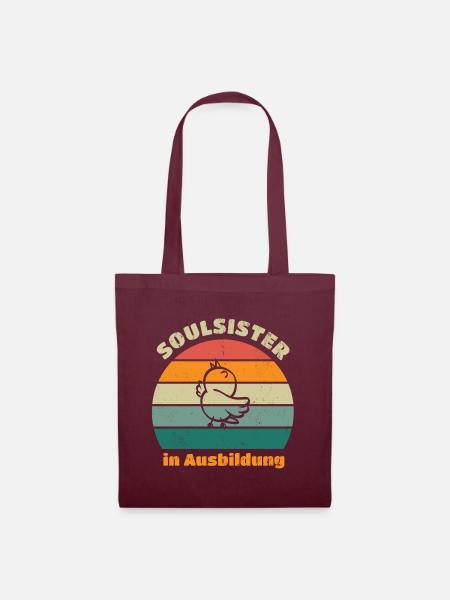 Soulsister in Ausbildung retro light - Stoffbeutel - Burgunderrot