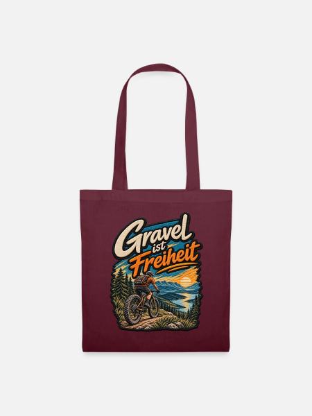 Gravel ist Freiheit Patch Geschenkidee - Stoffbeutel - Burgunderrot