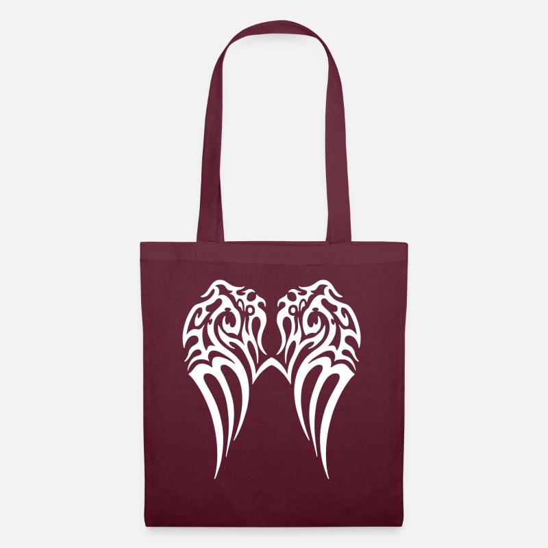 Ailes blanches - ailes blanches - Sac en tissu - bordeaux
