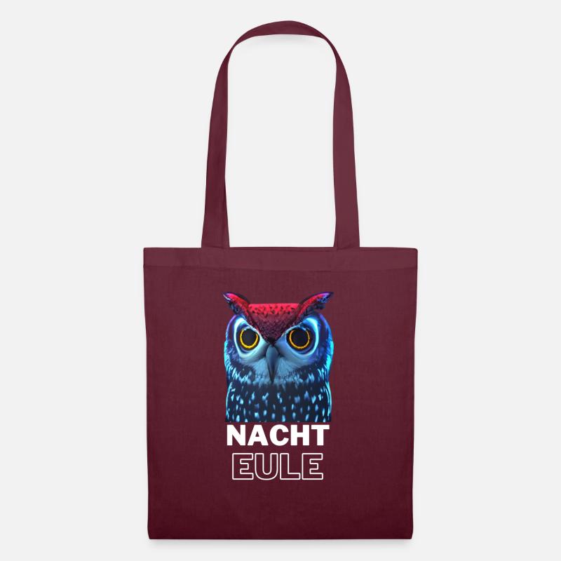 nachteule - Stoffbeutel - Burgunderrot