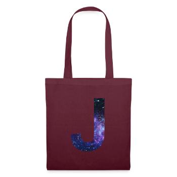 Galaxy J lettre Space Stars Idée cadeau - Sac en tissu - bordeaux - Devant
