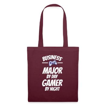 Business Major By Day Gamer By Night Video Game Pl - Stoffbeutel - Burgunderrot - Vorne