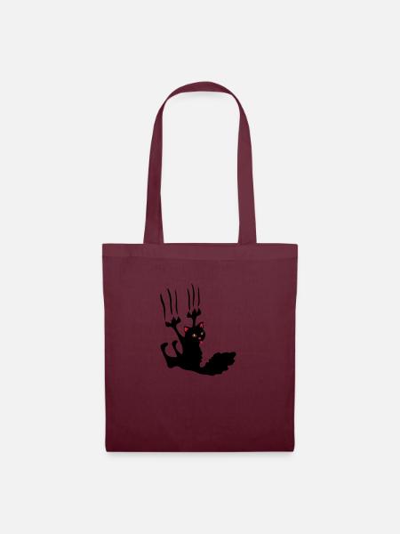 chat noir rebel ! - Sac en tissu - bordeaux