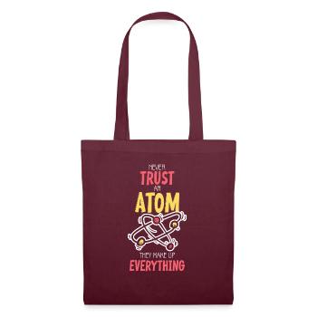 Funny Science Never Trusts Atoms - Stoffbeutel - Burgunderrot - Vorne