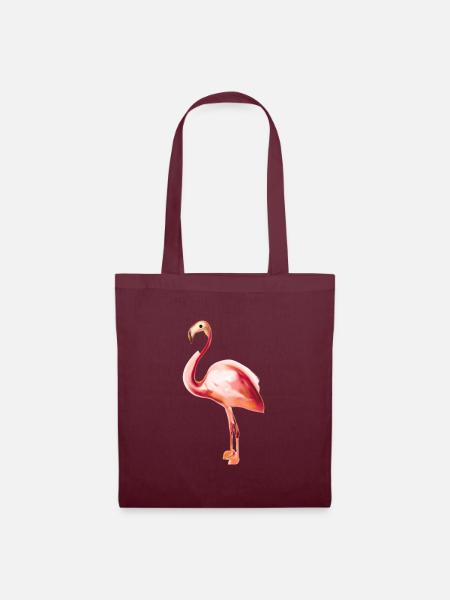 Flamingo rosa pink Geschenkidee - Stoffbeutel - Burgunderrot