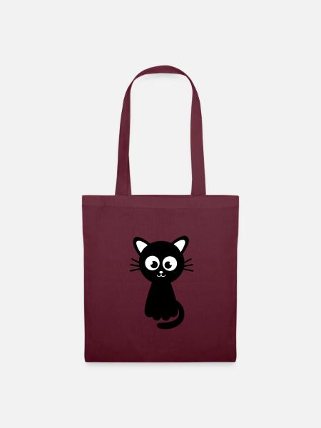 Funny sweet cat - Stoffbeutel - Burgunderrot