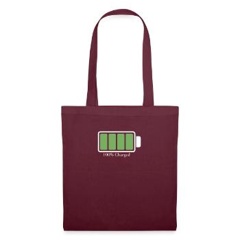 Charged battery - Tote Bag - burgundy - Front