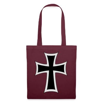 Ritterliches Kreuz-Design Shirt - Stoffbeutel - Burgunderrot - Vorne