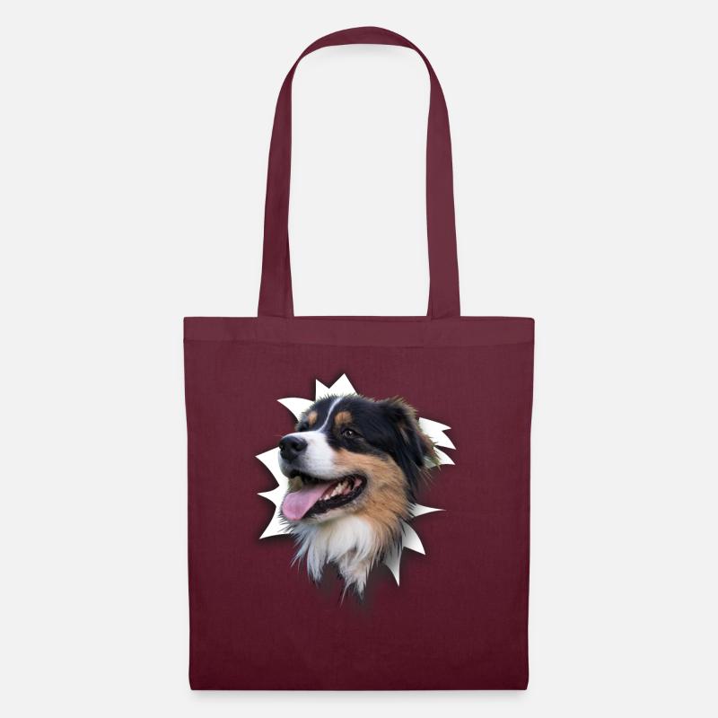 Australian Shepherd - Stoffbeutel - Burgunderrot