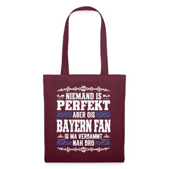 Geschenk für echte Bayern - Stoffbeutel - Burgunderrot - Vorne