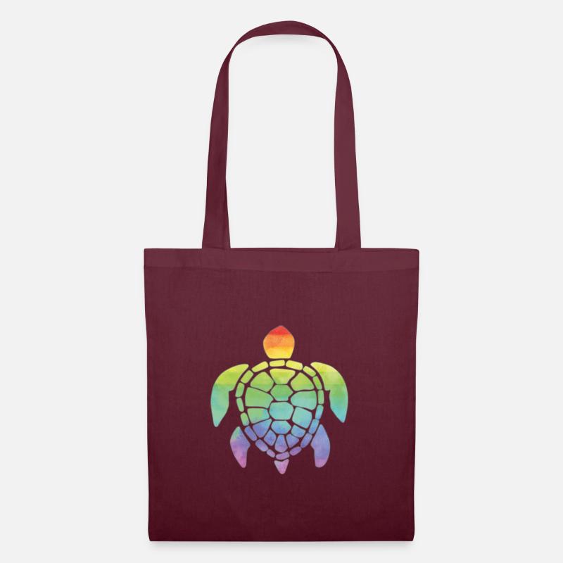 Rainbow turtle - Tote Bag - burgundy
