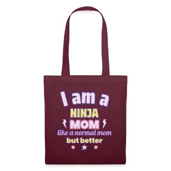 Ninja-Mama, Muttertag Geschenk, Kampfsport - Stoffbeutel - Burgunderrot - Vorne