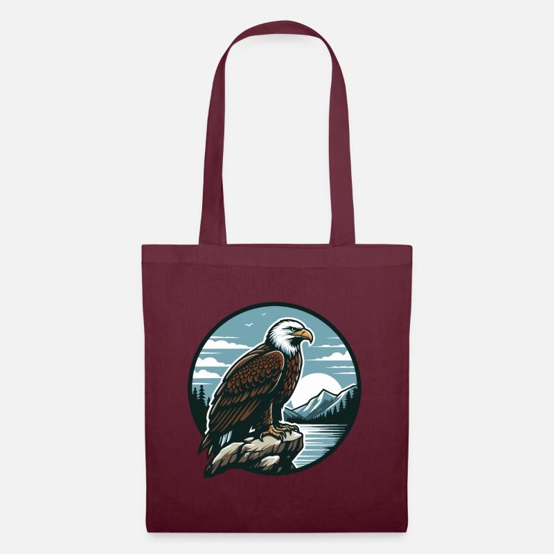 EAGLE, BIRD OF PREY, HAWK, HUNTER, FLIGHT, MAJESTY, FEATHER - Tote Bag - burgundy