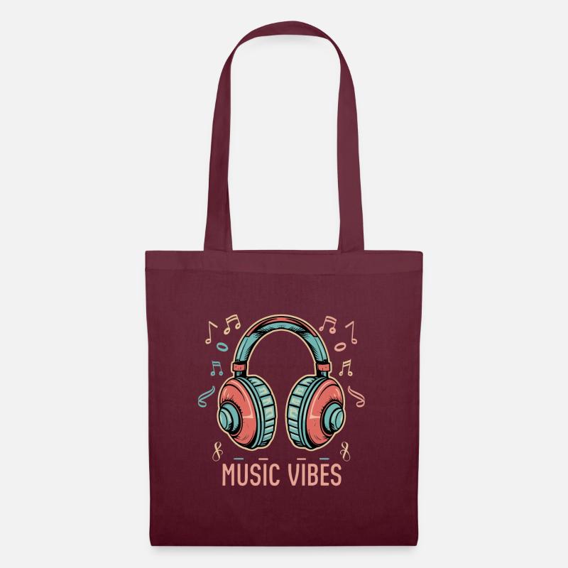 Music Vibes - Kopfhörer - Stoffbeutel - Burgunderrot