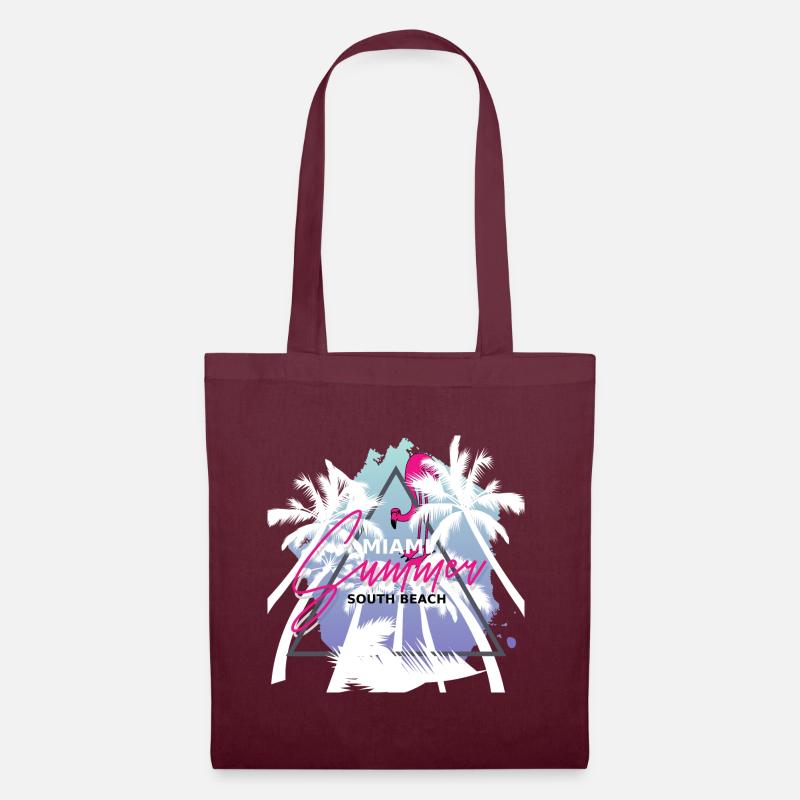 Miami Summer South Beach Mojo Design Tee - Stoffbeutel - Burgunderrot