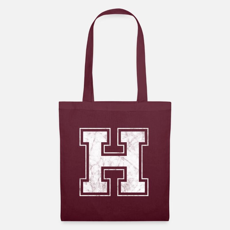 Buchstabe H - Stoffbeutel - Burgunderrot