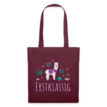 Erstklassig Lama - Stoffbeutel - Burgunderrot - Vorne