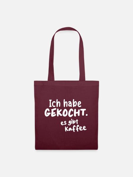 KAFFEE CAFE LIEBHABER BOHNE KOCHEN GEBRÜHT PAUSE - Stoffbeutel - Burgunderrot