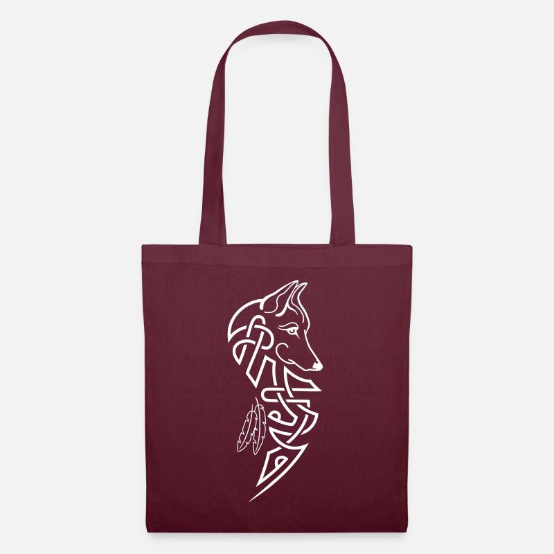 Loup entrelacs - Sac en tissu - bordeaux