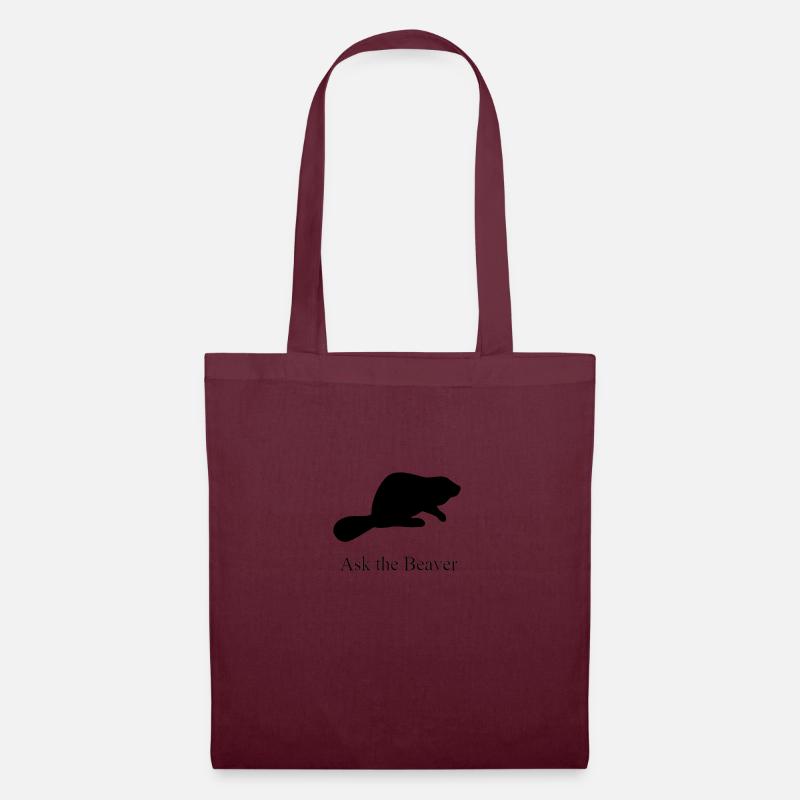 Ask the Beaver Collection [clean collection] - Stoffbeutel - Burgunderrot
