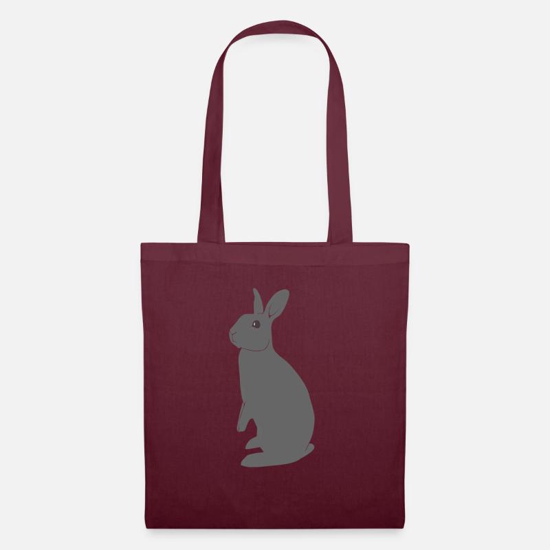 Gray Rabbit - Tote Bag - burgundy