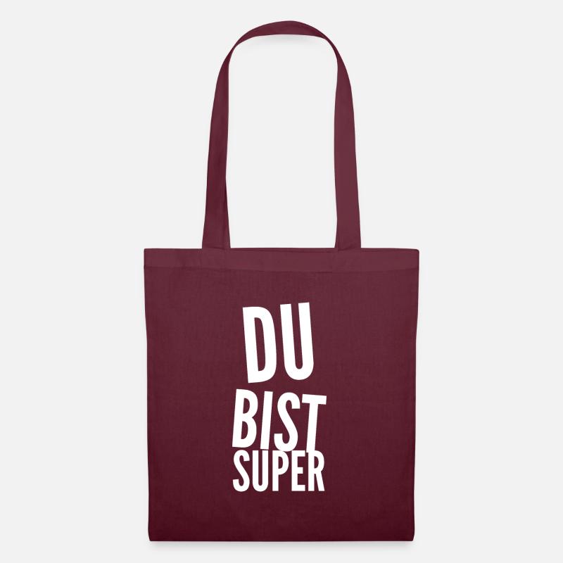 Du bist Super - Stoffbeutel - Burgunderrot