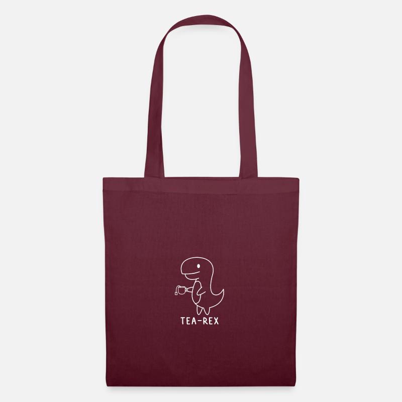 Funny Tea Rex Dinosaur Humor Cute Tea Rex Design - Stoffbeutel - Burgunderrot
