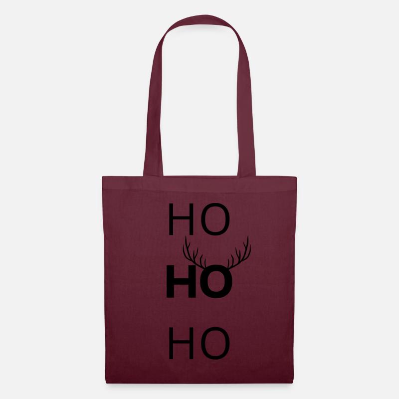 HO HO HO Shirt - Stoffbeutel - Burgunderrot