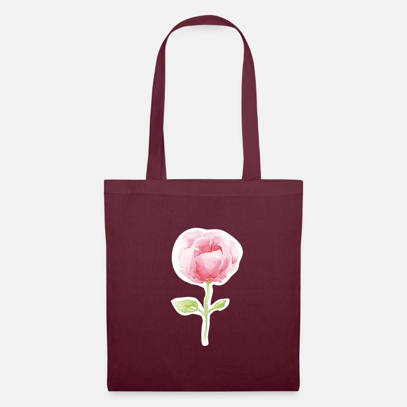 Rose Aquarell Artwork - Stoffbeutel - Burgunderrot