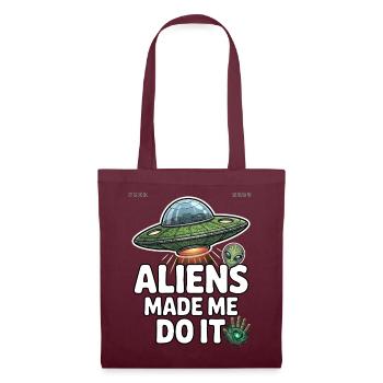 Aliens Made Me Do It UFO  - Tote Bag - burgundy - Front