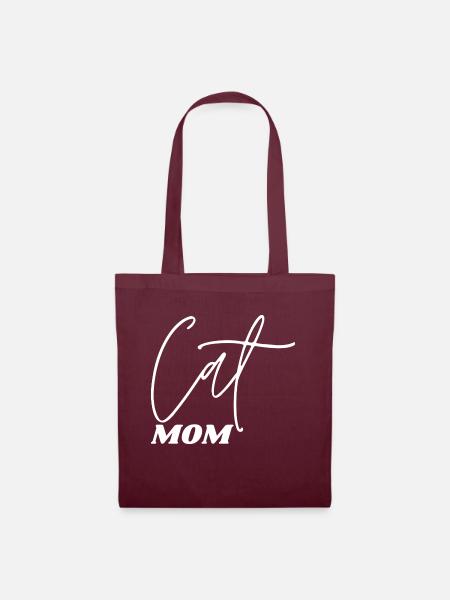 Cat Mom - Stoffbeutel - Burgunderrot
