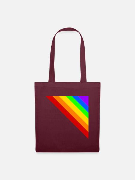 Ecke bunt Regenbogen Geschenkidee - Stoffbeutel - Burgunderrot