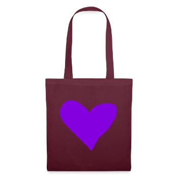 Heart Purple Gift Idea Violet Heart Love - Tote Bag - burgundy - Front