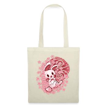 Lapin de fleur de printemps - Sac en tissu - nature - Devant