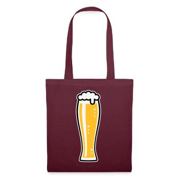 Wheat Beer Glass (Weiss Beer / Beer Drinker / 3C) - Tote Bag - burgundy - Front
