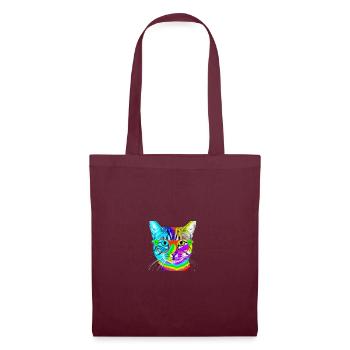 cat colorful glasses gift idea sweet cool - Tote Bag - burgundy - Front