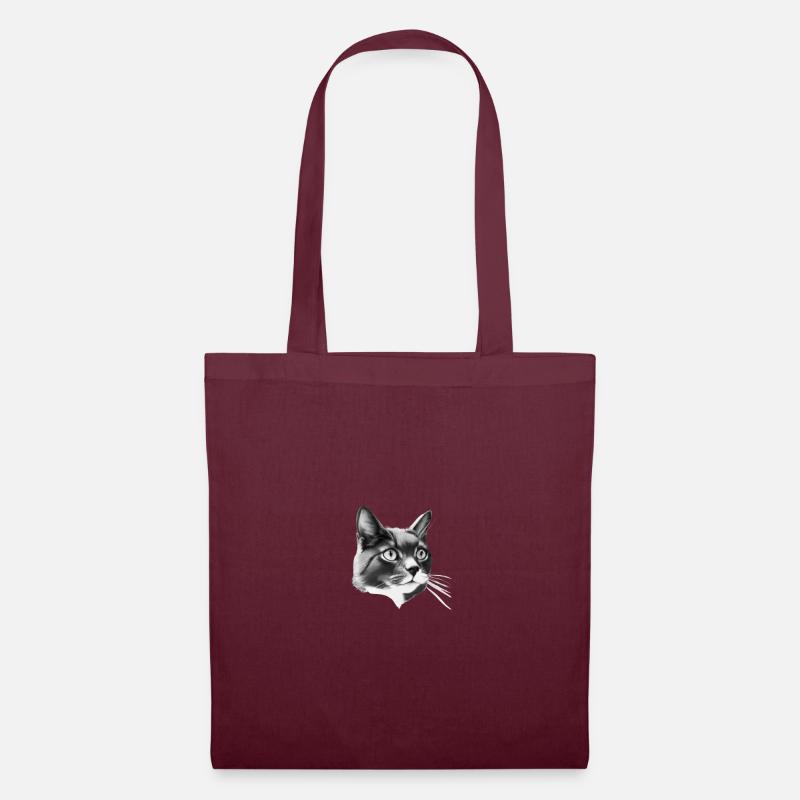 Katze süß A.I. Art Geschenkidee - Stoffbeutel - Burgunderrot