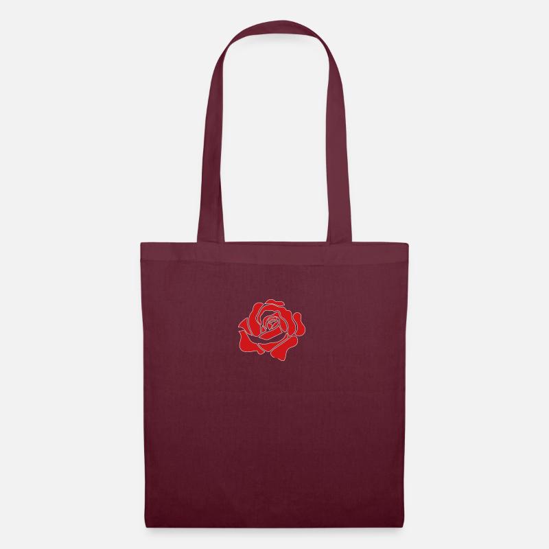 die rote Rose - Stoffbeutel - Burgunderrot